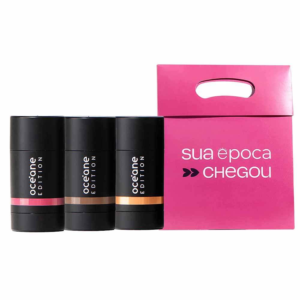 Kit de Natal Océane Minis – Iluminador + Contorno + Blush + Sacola Presenteável